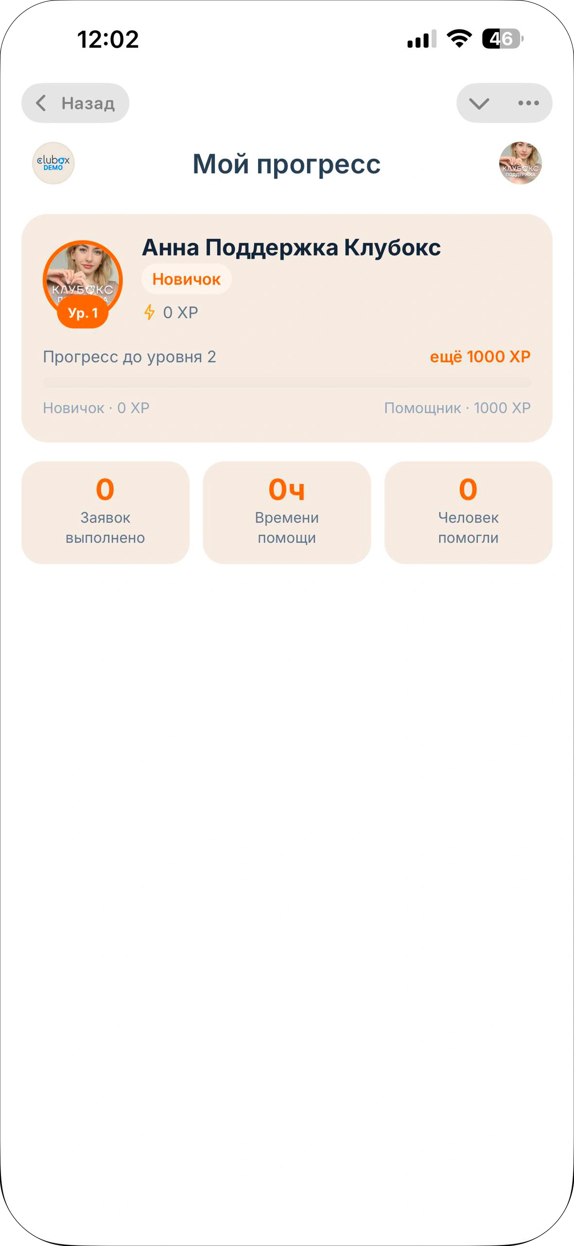 Прогресс волонтёра